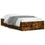 Cama con cajones madera de ingeniería roble ahumado 90x190 cm de , Camas y somieres - Ref: Foro24-3207326, Precio: 127,53 €, ...