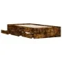 Cama con cajones madera de ingeniería roble ahumado 90x190 cm de , Camas y somieres - Ref: Foro24-3207326, Precio: 127,53 €, ...