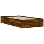 Cama con cajones madera de ingeniería roble ahumado 90x190 cm de , Camas y somieres - Ref: Foro24-3207326, Precio: 127,53 €, ...