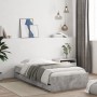 Betongraues Holzwerkstoffbett mit Schubladen 75x190 cm von , Betten und Lattenroste - Ref: Foro24-3207332, Preis: 125,86 €, R...