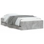 Betongraues Holzwerkstoffbett mit Schubladen 75x190 cm von , Betten und Lattenroste - Ref: Foro24-3207332, Preis: 125,86 €, R...