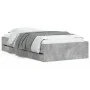 Concrete gray engineered wood bed with drawers 75x190 cm by , Beds and slatted bases - Ref: Foro24-3207332, Price: 124,33 €, ...