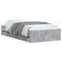 Concrete gray engineered wood bed with drawers 75x190 cm by , Beds and slatted bases - Ref: Foro24-3207332, Price: 125,86 €, ...