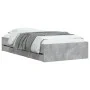 Concrete gray engineered wood bed with drawers 75x190 cm by , Beds and slatted bases - Ref: Foro24-3207332, Price: 124,33 €, ...