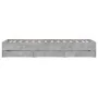 Concrete gray engineered wood bed with drawers 75x190 cm by , Beds and slatted bases - Ref: Foro24-3207332, Price: 124,33 €, ...