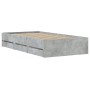 Betongraues Holzwerkstoffbett mit Schubladen 75x190 cm von , Betten und Lattenroste - Ref: Foro24-3207332, Preis: 125,86 €, R...