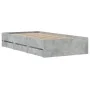 Concrete gray engineered wood bed with drawers 75x190 cm by , Beds and slatted bases - Ref: Foro24-3207332, Price: 124,33 €, ...