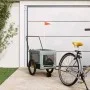 Fahrradanhänger für Haustiere aus Eisen und grauem schwarzen Oxford-Stoff. von , Kinderwagen für Haustiere - Ref: Foro24-9394...