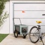 Fahrradanhänger für Haustiere aus Eisen und grauem schwarzen Oxford-Stoff. von , Kinderwagen für Haustiere - Ref: Foro24-9394...