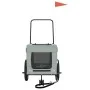 Fahrradanhänger für Haustiere aus Eisen und grauem schwarzen Oxford-Stoff. von , Kinderwagen für Haustiere - Ref: Foro24-9394...