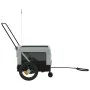 Fahrradanhänger für Haustiere aus Eisen und grauem schwarzen Oxford-Stoff. von , Kinderwagen für Haustiere - Ref: Foro24-9394...
