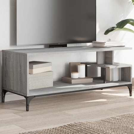 Mueble de TV madera de ingeniería y acero roble 102x40x41 cm de , Muebles TV - Ref: Foro24-842414, Precio: 58,61 €, Descuento: %