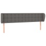 Cabecero de cuero sintético gris 163x23x78/88 cm