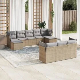 Gartensofa-Set mit 10-teiligen beigen Kissen aus synthetischem Rattan. von , Gartensets - Ref: Foro24-3250168, Preis: 632,81 ...