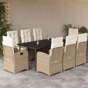 Garten-Essgruppe 9-teilig mit Kissen aus synthetischem Rattan in Beige. von , Gartensets - Ref: Foro24-3212378, Preis: 1,00 €...
