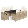 Set comedor de jardín 9 pzas con cojines ratán sintético beige by , Garden sets - Ref: Foro24-3212378, Price: 1,00 €, Discoun...