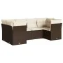 Set sofás de jardín 6 piezas y cojines ratán sintético marrón by , Garden sets - Ref: Foro24-3218113, Price: 419,59 €, Discou...