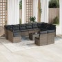 Set sofás de jardín con cojines 13 piezas ratán sintético gris by , Garden sets - Ref: Foro24-3250219, Price: 757,61 €, Disco...