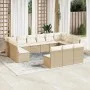 Set sofás de jardín con cojines 13 pzas ratán sintético beige by , Garden sets - Ref: Foro24-3250227, Price: 855,39 €, Discou...