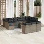 Set de sofás de jardín 14 pzas con cojines ratán sintético gris by , Garden sets - Ref: Foro24-3250299, Price: 853,16 €, Disc...