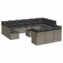 Set de sofás de jardín 14 pzas con cojines ratán sintético gris by , Garden sets - Ref: Foro24-3250299, Price: 853,16 €, Disc...