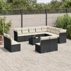 Set de sofás de jardín y cojines 13 pzas ratán sintético negro by , Garden sets - Ref: Foro24-3250315, Price: 766,32 €, Disco...