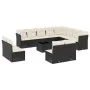Set de sofás de jardín y cojines 13 pzas ratán sintético negro by , Garden sets - Ref: Foro24-3250315, Price: 769,23 €, Disco...