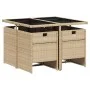 Garten-Essgruppe 5-teilig mit Kissen aus synthetischem Rattan in Beige. von , Gartensets - Ref: Foro24-3210540, Preis: 448,46...