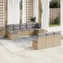 Juego de sofás jardín con cojines beige 10 pzas ratán sintético by , Garden sets - Ref: Foro24-3250128, Price: 562,14 €, Disc...