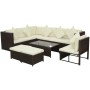 Set sofás de jardín 8 piezas y cojines ratán sintético marrón by , Garden sets - Ref: Foro24-42992, Price: 698,16 €, Discount: %