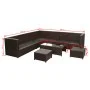Set sofás de jardín 8 piezas y cojines ratán sintético marrón by , Garden sets - Ref: Foro24-42992, Price: 689,97 €, Discount: %