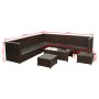 Set sofás de jardín 8 piezas y cojines ratán sintético marrón by , Garden sets - Ref: Foro24-42992, Price: 698,16 €, Discount: %