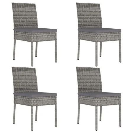 Gartenesszimmerstühle, 4 Stück, graues Kunststoff-Rattan von , Gartenstühle - Ref: Foro24-317169, Preis: 313,33 €, Rabatt: %
