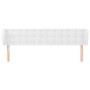 Cabecero de cuero sintético blanco 183x23x78/88 cm