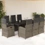 Garten-Essgruppe, 9-teilig, mit grauen Polstern aus synthetischem Rattan. von , Gartensets - Ref: Foro24-3212359, Preis: 950,...