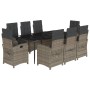 Set comedor jardín 9 pzas y cojines ratán sintético gris by , Garden sets - Ref: Foro24-3212359, Price: 1,00 €, Discount: %