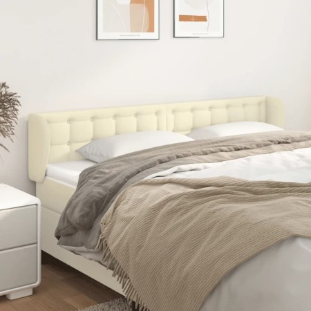Cabecero de cuero sintético color crema 183x23x78/88 cm