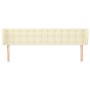 Cabecero de cuero sintético color crema 183x23x78/88 cm