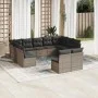 Set de sofás de jardín 11 pzas y cojines ratán sintético gris by , Garden sets - Ref: Foro24-3250189, Price: 621,07 €, Discou...