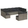 Set de sofás de jardín 11 pzas y cojines ratán sintético gris by , Garden sets - Ref: Foro24-3250189, Price: 621,07 €, Discou...