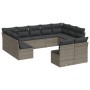 Set de sofás de jardín 11 pzas y cojines ratán sintético gris by , Garden sets - Ref: Foro24-3250189, Price: 591,17 €, Discou...
