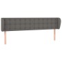 Cabecero de cuero sintético gris 183x23x78/88 cm