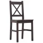 7-piece dark brown pine wood dining set by vidaXL, Furniture sets for kitchens and dining rooms - Ref: Foro24-283377, Price: ...