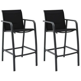 Garden high chairs 2 units black textilene by , Garden chairs - Ref: Foro24-48116, Price: 179,36 €, Discount: %