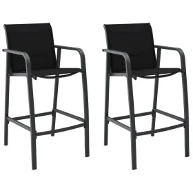 Garden high chairs 2 units black textilene by , Garden chairs - Ref: Foro24-48116, Price: 176,72 €, Discount: %