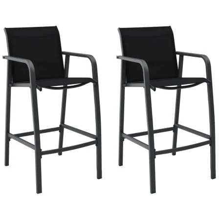 Sillas altas de jardín 2 unidades textilene negro de , Sillas de jardín - Ref: Foro24-48116, Precio: 176,38 €, Descuento: %