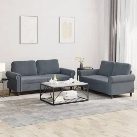 Set von Sofas mit 2 Stück dunkelgrauen Samtkissen von , Sofas - Ref: Foro24-3202211, Preis: 478,80 €, Rabatt: %