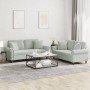 Sofagarnitur mit 2 Stück hellgrauen Samtkissen von , Sofas - Ref: Foro24-3202230, Preis: 514,87 €, Rabatt: %