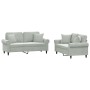 Sofagarnitur mit 2 Stück hellgrauen Samtkissen von , Sofas - Ref: Foro24-3202230, Preis: 514,87 €, Rabatt: %