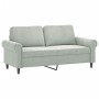 Sofagarnitur mit 2 Stück hellgrauen Samtkissen von , Sofas - Ref: Foro24-3202230, Preis: 514,87 €, Rabatt: %